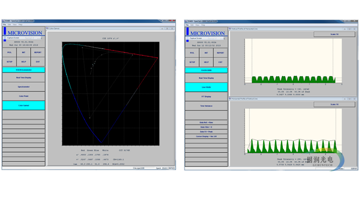 激光投影光色性能分析仪-激光显示光学测试系统-LCOS激光投影分析系统-SS445-软件界面